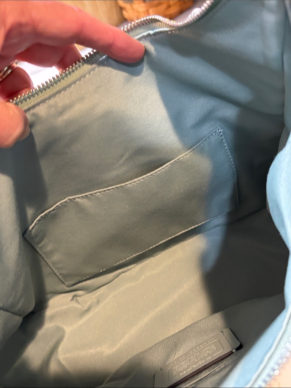 COACH Jules Hobo Bag in Light Blue Pebbled Leather C9190 Like New - Picture 13 of 16